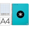 BLOC ESPIRAL LIDERPAPEL A4 MICRO ANTARTIK TAPA POLIPROPILENO 120 H 100G CUADRO 5MM 5 BANDAS 4 TURQUE