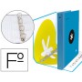 CARPETA 4 ANILLAS 40 MM MIXTAS LIDERPAPEL ANTARTIK FOLIO FORRADA CON COMPRESOR COLOR AZUL