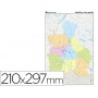 MAPA MUDO COLOR DIN A4 CASTILLA-LEON POLITICO