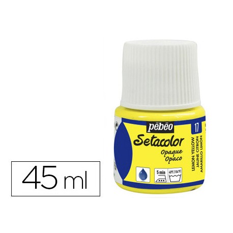 PINTURA PARA TELA PEBEO SETACOLOR OPAQUE AMARILLO LIMON 45ML