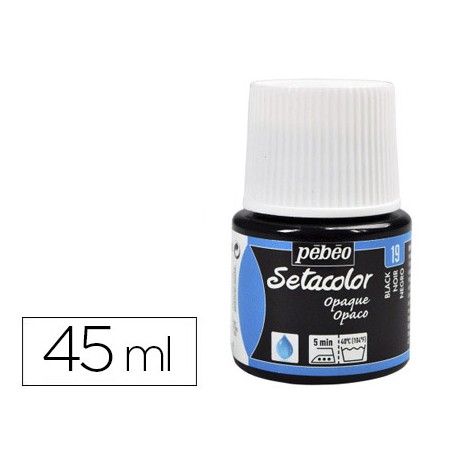 PINTURA PARA TELA PEBEO SETACOLOR OPAQUE LACA NEGRA 45ML