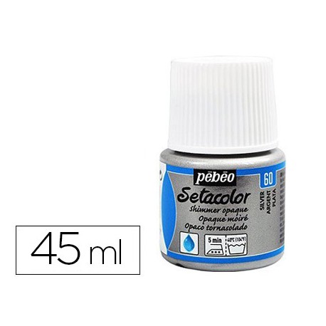 PINTURA PARA TELA PEBEO SETACOLOR OPAQUE MOIRE PLATA 45ML