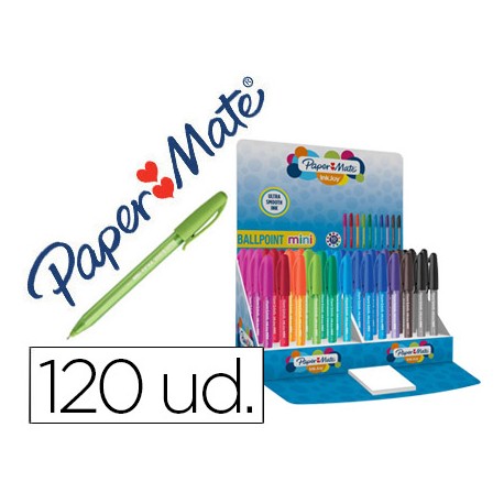 BOLIGRAFO PAPER MATE INKJOY MINI 100 PUNTA MEDIA EXPOSITOR DE 120 UNIDADES
