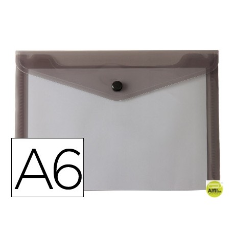 CARPETA LIDERPAPEL DOSSIER BROCHE POLIPROPILENO DIN A6 NEGRO TRANSPARENTE