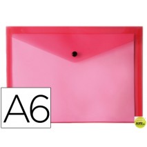 CARPETA LIDERPAPEL DOSSIER BROCHE POLIPROPILENO DIN A6 ROJO TRANSPARENTE