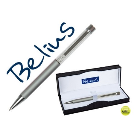 BOLIGRAFO BELIUS GRANADA CON CRISTALES PLATA EN ESTUCHE