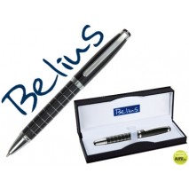 BOLIGRAFO BELIUS CHESTER CON CAPUCHON LACADO NEGRO EN ESTUCHE