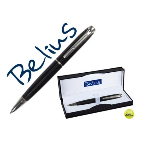 BOLIGRAFO BELIUS ABERDEEN LACADO NEGRO EN ESTUCHE