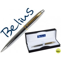 BOLIGRAFO BELIUS MACERATA PLATA ORO EN ESTUCHE