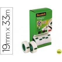 CINTA ADHESIVA SCOTCH MAGIC 19MM X 33 MT PACK DE 14 ROLLOS CON DISPENSADOR DE CARTON