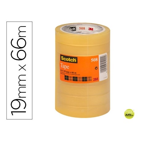 CINTA ADHESIVA SCOTCH TRANSPARENTE 19MMX66 MT