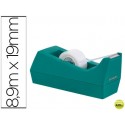 PORTARROLLO SOBREMESA SCOTCH COLOR VERDE DE 19MM X8,9 MT INCLUYE ROLLO DE CINTA MAGIC