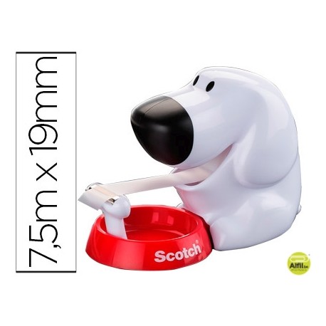 PORTARROLLO SOBREMESA SCOTCH DOGGY C31 DE 19MM X7,5 MT INCLUYE ROLLO DE CINTA MAGIC