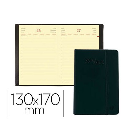 AGENDA ENCUADERNADA QUO VADIS DAILY 17 ML 17X13 CM 2015 DIA PAGINA COLOR HABANA NEGRO