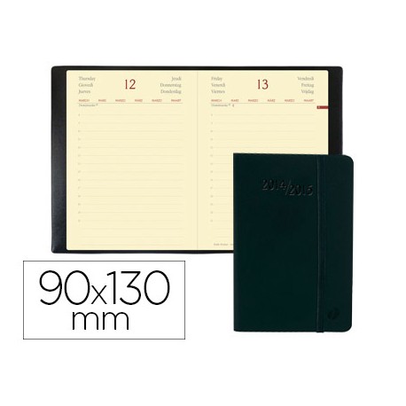 AGENDA ENCUADERNADA QUO VADIS DAILY POCKET ML 13X9 CM 2015 DIA PAGINA COLOR HABANA NEGRO