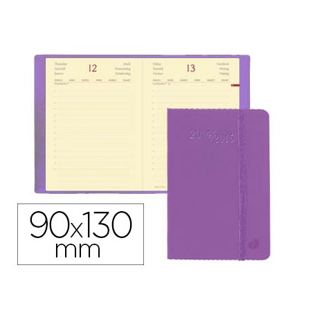 AGENDA ENCUADERNADA QUO VADIS DAILY POCKET ML 13X9 CM 2015 DIA PAGINA HABANA LILA