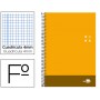BLOC ESPIRAL LIDERPAPEL FOLIO DISCOVER TAPA CARTONCILLO 80 H 80G CUADRO 4 MM CON MARGEN COLOR NARANJ