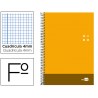 BLOC ESPIRAL LIDERPAPEL FOLIO DISCOVER TAPA CARTONCILLO 80 H 80G CUADRO 4 MM CON MARGEN COLOR NARANJ
