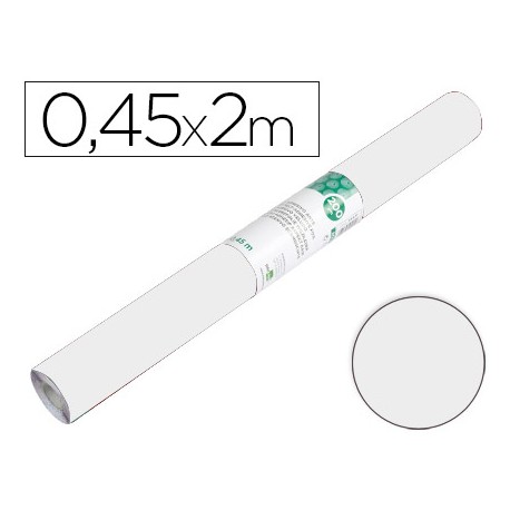ROLLO ADHESIVO LIDERPAPEL UNICOLOR BLANCO BRILLO ROLLO DE 0,45 X 2 MT