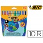 ROTULADOR BIC KIDS VISAQUARELLE ESTUCHE DE 10 COLORES PUNTA PINCEL TINTA BASE DE AGUA