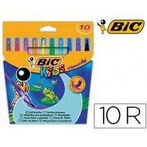 ROTULADOR BIC KIDS VISAQUARELLE ESTUCHE DE 10 COLORES PUNTA PINCEL TINTA BASE DE AGUA