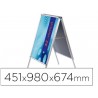 CABALLETE PARA POSTER JENSEN DISPLAY ALUMINIO DOBLE CARA DIN A2 MARCO DE 25 MM CON CANTONERAS 451 X