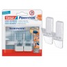 GANCHO AUTOADHESIVO TESA POWERSTRIPS GRANDE TRANSPARENTE/ACERO + TIRAS SUJECION HASTA 1 KG
