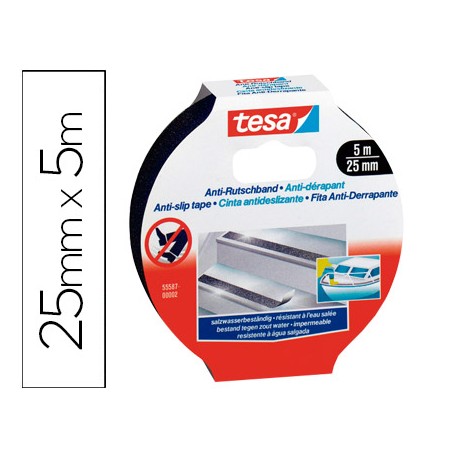 CINTA ANTIDESLIZANTE TESA NEGRA 5 M X 25 MM