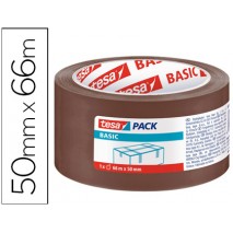 CINTA ADHESIVA TESA MARRON BASIC 66 MT X 50 MM PARA EMBALAJE