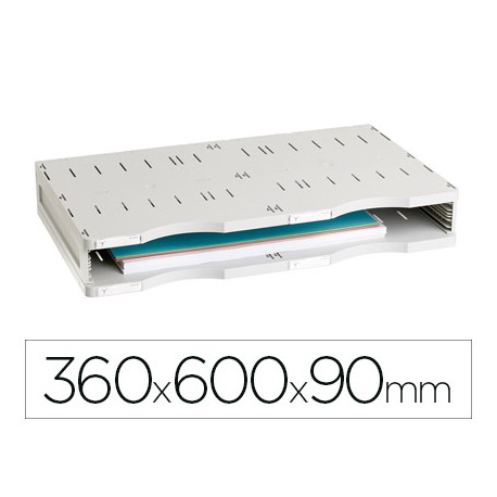 ARCHIVADOR MODULAR ARCHIVO 2000 ARCHIVODOC ESTANDAR 1 CASILLA TAMAÑO DIN A3 GRIS 360X600X90 MM