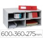 ARCHIVADOR MODULAR ARCHIVO 2000 ARCHIVODOC DUO JUMBO 4 CASILLAS GRIS 600X360X275 MM