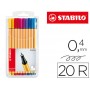 ROTULADOR STABILO PUNTA DE FIBRA POINT 88 ESTUCHE DE 20 COLORES SURTIDOS