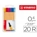 ROTULADOR STABILO PUNTA DE FIBRA POINT 88 ESTUCHE DE 20 COLORES SURTIDOS