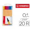 ROTULADOR STABILO PUNTA DE FIBRA POINT 88 ESTUCHE DE 20 COLORES SURTIDOS