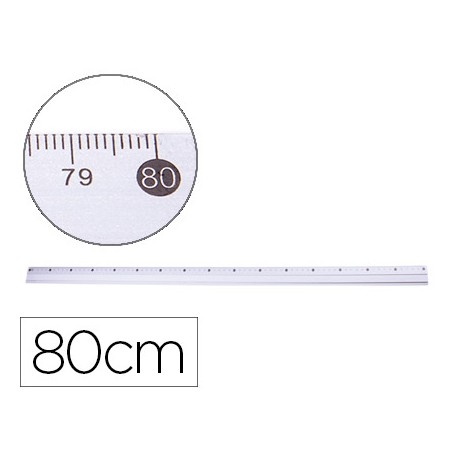 REGLA METALICA Q-CONNECT ALUMINIO 80 CM
