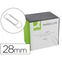 CLIPS NIQUELADOS Q-CONNECT -28 MM -CAJA DE 1000 UNIDADES