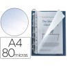 FUNDA MULTITALADRO Q-CONNECT DIN A4 80 MICRAS CRISTAL CON APERT. SUPERIOR Y LATERAL IZQ. BOLSA DE 25