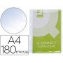 FUNDA MULTITALADRO Q-CONNECT CON FUELLE DIN A4 PVC 180 MICRAS - BOLSA DE 5