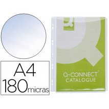 FUNDA MULTITALADRO Q-CONNECT CON FUELLE DIN A4 PVC 180 MICRAS - BOLSA DE 5