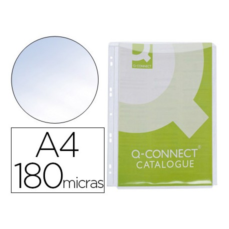 FUNDA MULTITALADRO Q-CONNECT CON FUELLE DIN A4 PVC 180 MICRAS - BOLSA DE 5