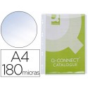 FUNDA MULTITALADRO Q-CONNECT CON FUELLE DIN A4 PVC 180 MICRAS - BOLSA DE 5