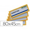 MARCO IDENTIFICACION TARIFOLD ADHESIVO 80X45 MM AMARILLO PACK DE 4 UNIDADES