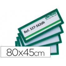 MARCO IDENTIFICACION TARIFOLD ADHESIVO 80X45 MM VERDE PACK DE 4 UNIDADES
