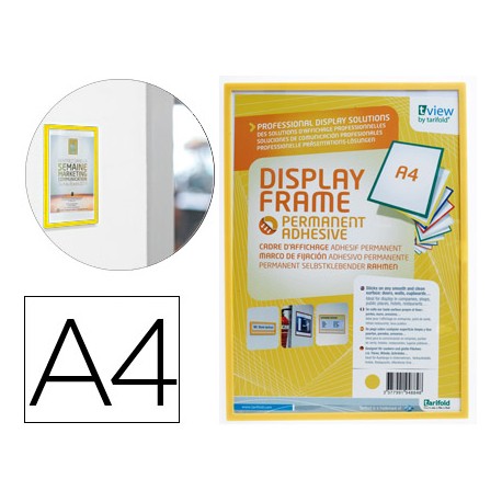 FUNDA PARA COLGAR TARIFOLD DIN A4 ADHESIVA AMARILLO