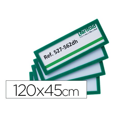 MARCO IDENTIFICACION TARIFOLD ADHESIVO 120X45 MM VERDE PACK DE 4 UNIDADES