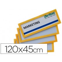 MARCO IDENTIFICACION TARIFOLD ADHESIVO 120X45 MM AMARILLO PACK DE 4 UNIDADES