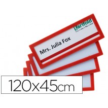 MARCO IDENTIFICACION TARIFOLD ADHESIVO 120X45 MM ROJO PACK DE 4 UNIDADES