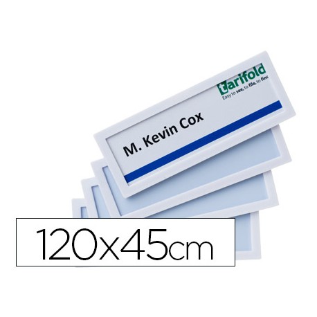 MARCO IDENTIFICACION TARIFOLD ADHESIVO 120X45 MM BLANCO PACK DE 4 UNIDADES