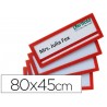 MARCO IDENTIFICACION TARIFOLD ADHESIVO 80X45 MM ROJO PACK DE 4 UNIDADES
