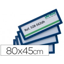 MARCO IDENTIFICACION TARIFOLD ADHESIVO 80X45 MM AZUL PACK DE 4 UNIDADES